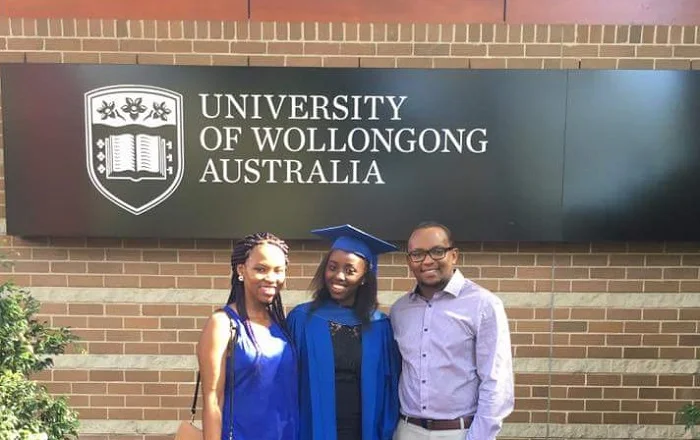 A family at a University of Wollongong graduation